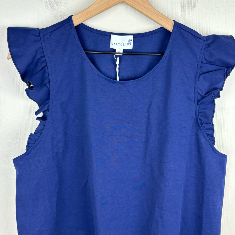 Cartolina‎ Nantucket Shirt Womens XL Blue Alice Tank Ocean Cavern NWT
